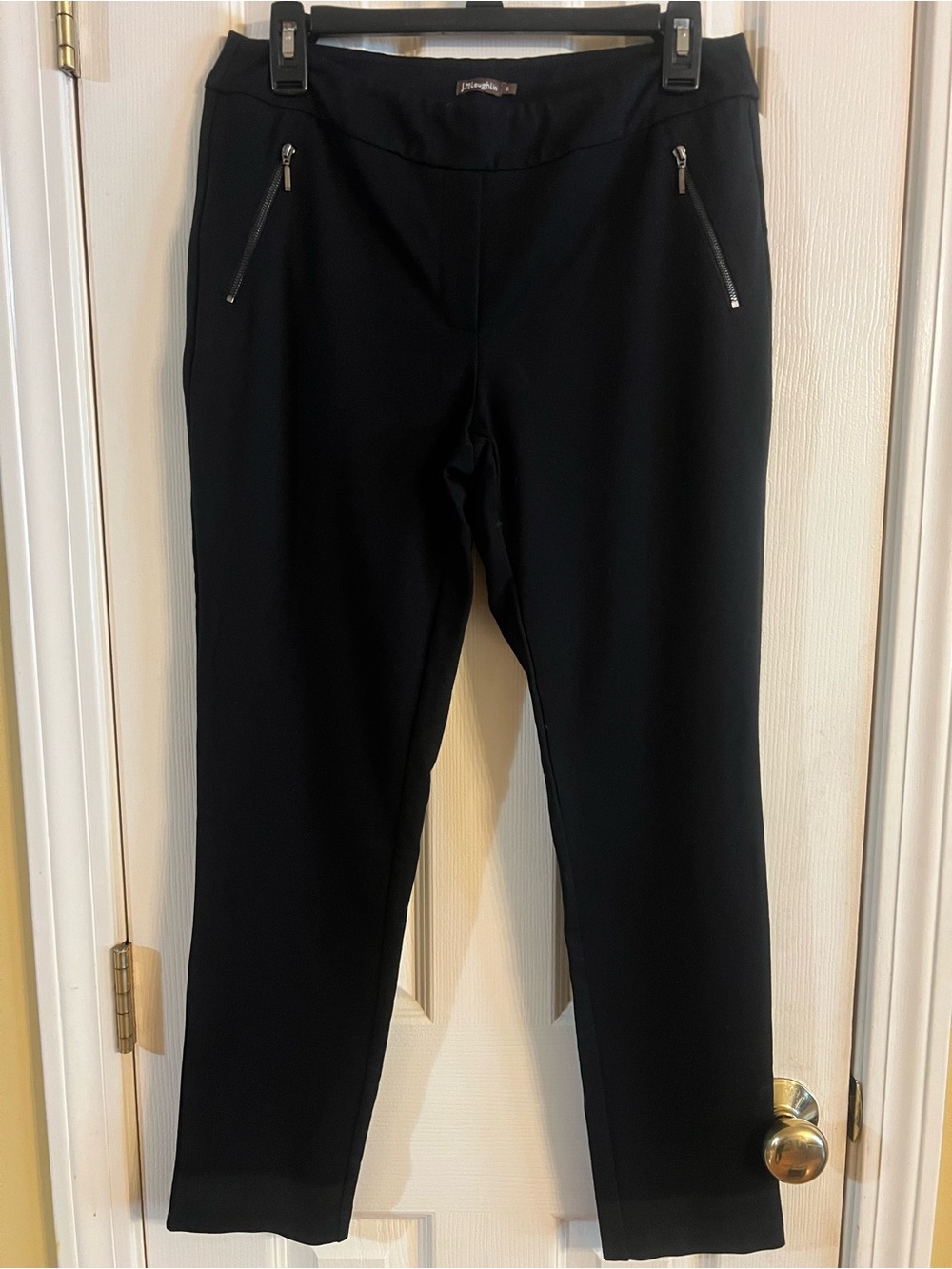J. McLaughlin Black Straight-Leg Pull-On Pants